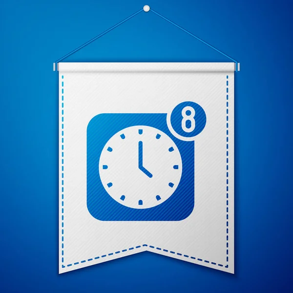 Icône Interface Smartphone App Réveil Bleu Isolé Sur Fond Bleu — Image vectorielle