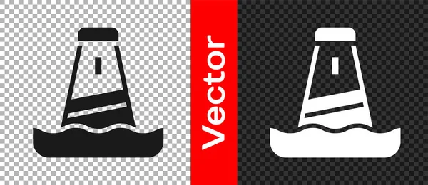 Icono Del Faro Negro Aislado Sobre Fondo Transparente Vector — Vector de stock