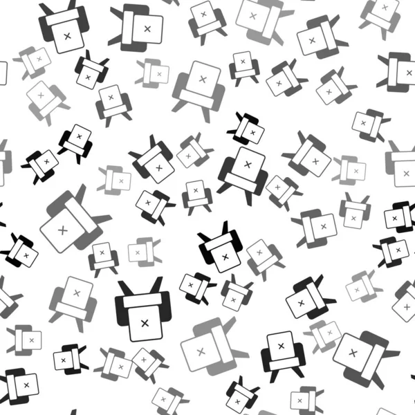 Schwarzer Sessel Ikone Isoliert Nahtlose Muster Auf Weißem Hintergrund Vektor — Stockvektor