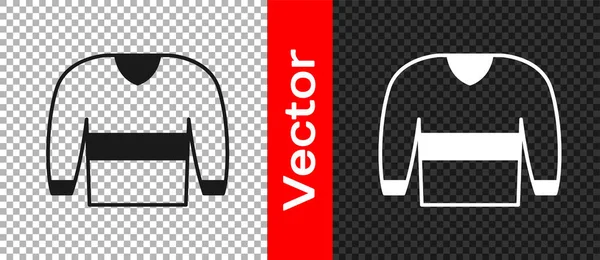 Black Sweater Icon Isolated Transparent Background Pullover Icon Sweatshirt Sign — Stock Vector