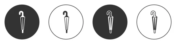 Μαύρο Κλασικό Κομψό Εικονίδιο Ομπρέλα Απομονώνονται Λευκό Φόντο Σύμβολο Προστασίας — Διανυσματικό Αρχείο