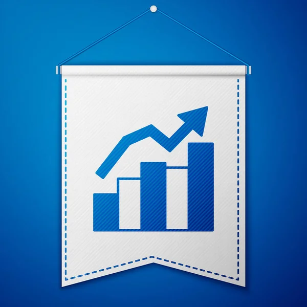 Blue Financial Growth Increase Icon Isolated Blue Background Increasing Revenue —  Vetores de Stock