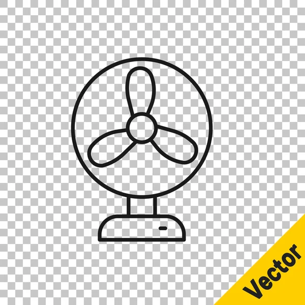 Черная Линия Электрический Вентилятор Значок Изолирован Прозрачном Фоне Вектор — стоковый вектор