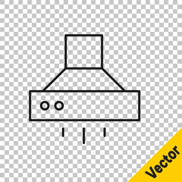 Schwarze Linie Küchenabzieher Fan Symbol Isoliert Auf Transparentem Hintergrund Dunstabzug — Stockvektor