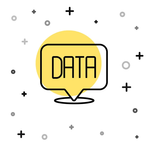 Black Line Data Analysis Icon Isolated White Background Business Data — ストックベクタ