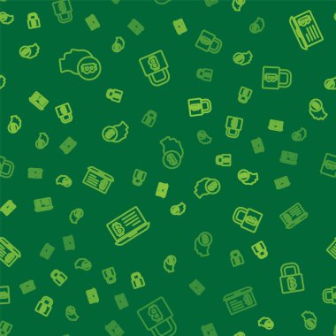 Çizgiyi Bitcoin olarak ayarla, dizüstü bilgisayardan bitcoin çıkartıp kusursuz bir şekilde kilitle. Vektör.