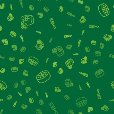 Set line Voice assistant, Water sensor and Electric toothbrush on seamless pattern. Vector.