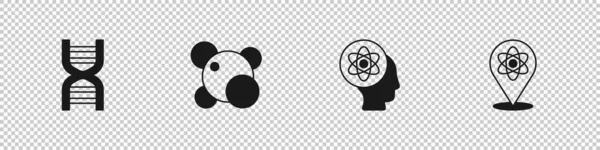 Sätt Dna Symbol Molekyl Atom Och Ikon Vektor — Stock vektor