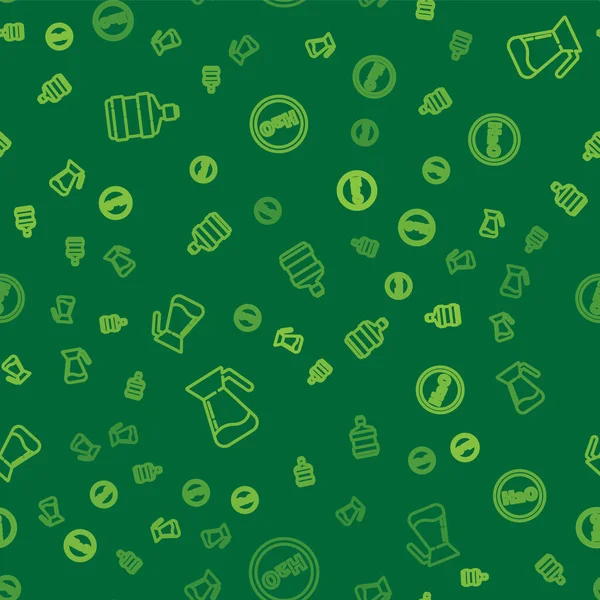 Büyük şişe temiz su, sürahi bardağı ve dikişsiz desenli H2O için kimyasal formül hazırlayın. Vektör.