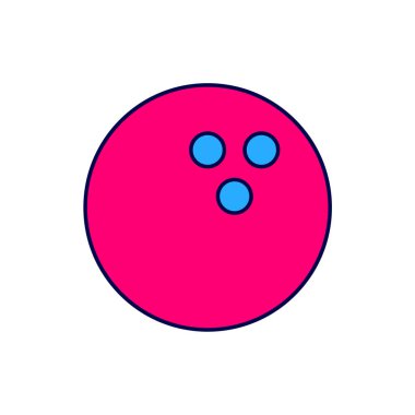 Doldurulmuş bovling topu simgesi beyaz arkaplanda izole edildi. Spor malzemeleri. Vektör