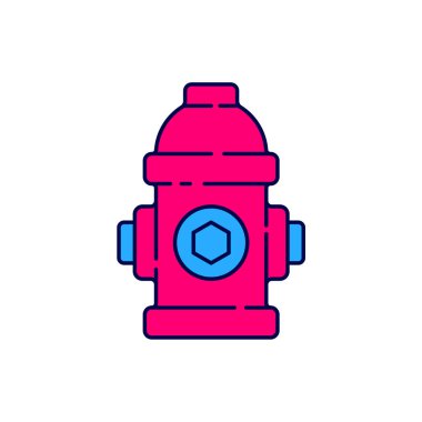 Beyaz arkaplanda izole edilmiş ana hatlı yangın musluğu simgesi. Vektör