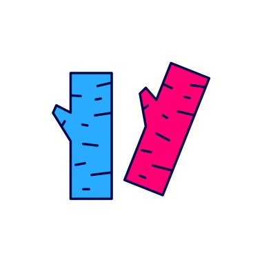 Filled outline Birch tree icon isolated on white background.  Vector