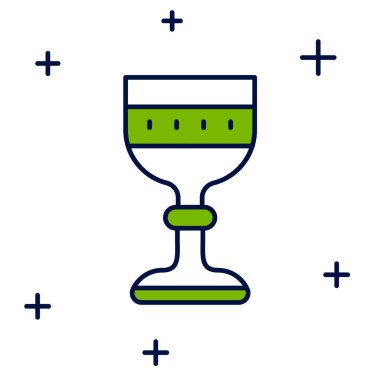 Doldurulmuş orta çağ kadeh simgesi beyaz arkaplanda izole edilmiş. Vektör