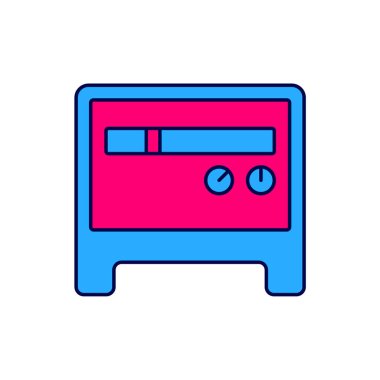 Doldurulmuş Gitar Yükseltici simgesi beyaz arkaplanda izole edildi. Müzik aleti. Vektör