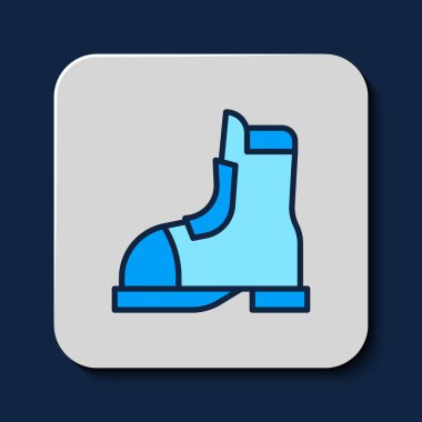 Mavi arka planda izole edilmiş Hunter bot simgesi. Vektör