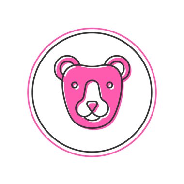 Filled outline Bear head icon isolated on white background.  Vector