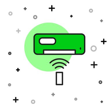 Filled outline Air conditioner icon isolated on white background. Split system air conditioning. Cool and cold climate control system.  Vector