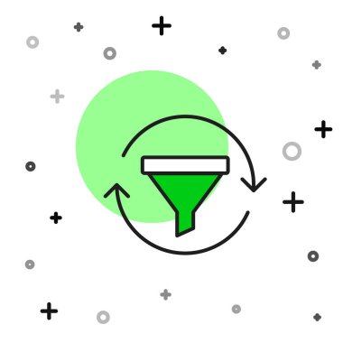 Taslak satış hunisi, beyaz arka planda izole edilmiş pazarlama ve başlangıç iş simgesi grafiği ile dolduruldu. Bilgi şablonu. Vektör