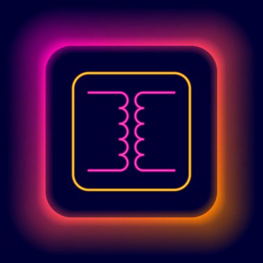 Glowing neon line Electrical transformer icon isolated on black background. Colorful outline concept. Vector