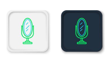 Çizgi Aynası simgesi beyaz arkaplanda izole edildi. Renkli taslak konsepti. Vektör