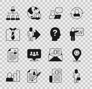 Set İşadamı, İşçi Konumu, Yöneticiler Takımı Lideri, Freelancer, Kravat, Çalışan hiyerarşisi ve simgesi. Vektör