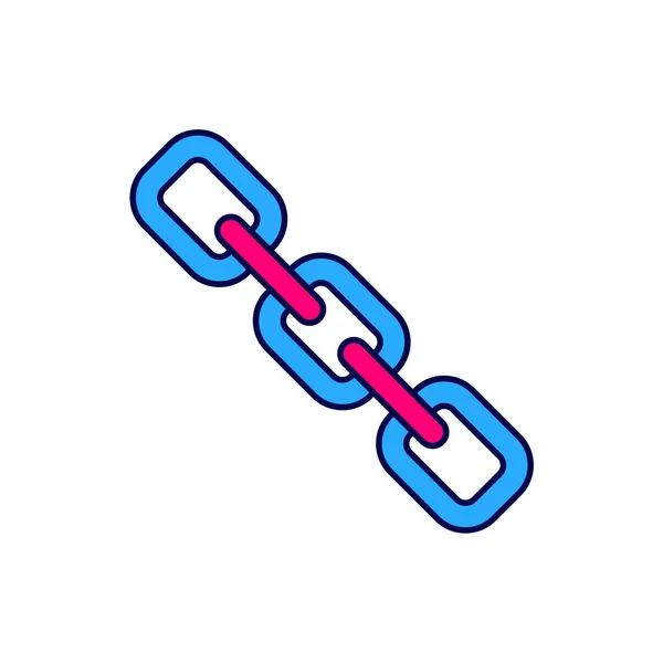 Vyplněný Obrys Ikona Řetězu Izolovaný Bílém Pozadí Linka Jedna Symbol — Stockový vektor