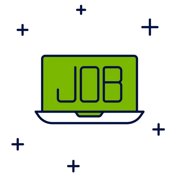Filled Outline Search Job Icon Isolated White Background Recruitment Selection — 图库矢量图片