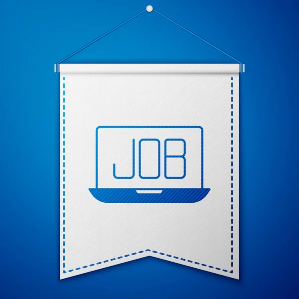 Blue Search Job Icoon Geïsoleerd Blauwe Achtergrond Aanwerving Selectie Concept — Stockvector