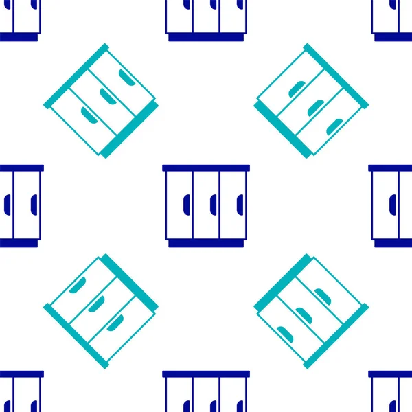 Icône Garde Robe Bleue Motif Isolé Sans Couture Sur Fond — Image vectorielle