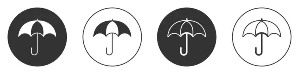 Siyah Şemsiye Simgesi Beyaz Arkaplanda Izole Edildi Sigorta Konsepti Geçirmez — Stok Vektör