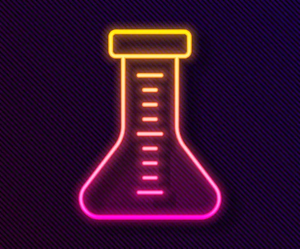 Glowing Neon Line Test Tube Flask Chemical Laboratory Test Icon — Stock Vector