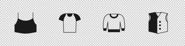 Σετ Γυναικείο Crop Top Shirt Sweater Και Εικονίδιο Waistcoat Διάνυσμα — Διανυσματικό Αρχείο