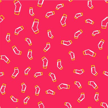 Çizgi solunum simgesi kırmızı arkaplanda izole edilmiş kusursuz desen. Öksürük şurubu, solunum, alerjik hasta. Vektör