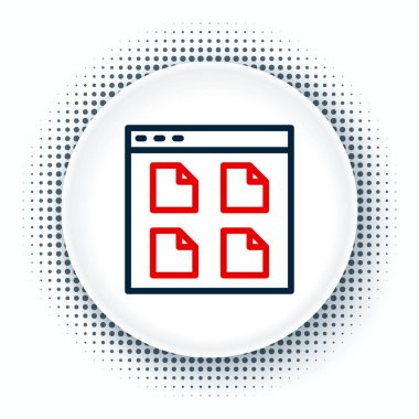 Satır Tarayıcı dosya simgesi beyaz arkaplanda izole edildi. Renkli taslak konsepti. Vektör