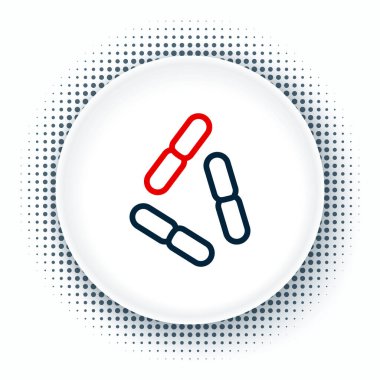 Beyaz arkaplanda çizgi virüsü simgesi izole edildi. Corona virüsü 2019-nCoV. Bakteri ve mikroplar, hücre kanseri, mikrop, mantar. Renkli taslak konsepti. Vektör