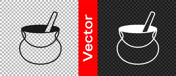 Icône Chaudron Sorcière Noire Isolée Sur Fond Transparent Bonne Fête — Image vectorielle