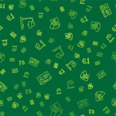 Satır Tablosu lambası, Çevrimiçi sınıf ve Sınav kağıdı ve kalemi dikişsiz desen üzerine ayarla. Vektör.