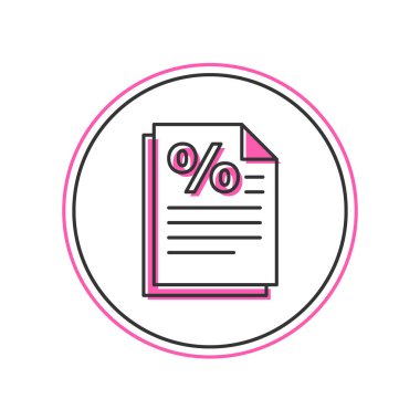 Doldurulmuş Finans belgesi simgesi beyaz arkaplanda izole edildi. Fatura ya da fatura konsepti için kağıt banka belgesi. Vektör