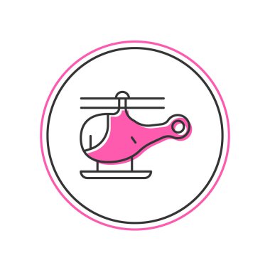 Filled outline Helicopter aircraft vehicle icon isolated on white background.  Vector