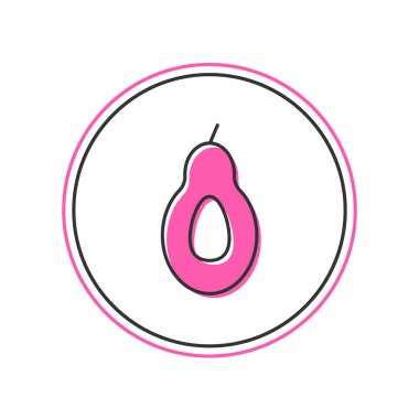 Filled outline Avocado fruit icon isolated on white background.  Vector