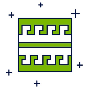 Filled outline Ancient Greek pattern icon isolated on white background.  Vector