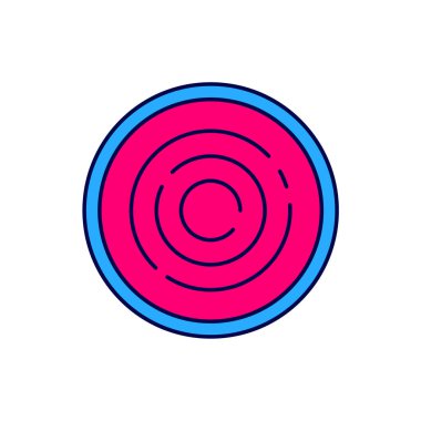 Doldurulmuş oyun çipleri simgesi beyaz arkaplanda izole edildi. Vektör