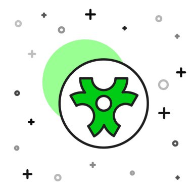 Filled outline Biohazard symbol icon isolated on white background.  Vector