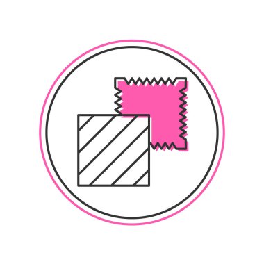 Doldurulmuş Tekstil kumaş rulo simgesi beyaz arkaplanda izole edildi. Yuvarlan, paspas, halı, halı, halı ya da kağıt rulo ikonu. Vektör