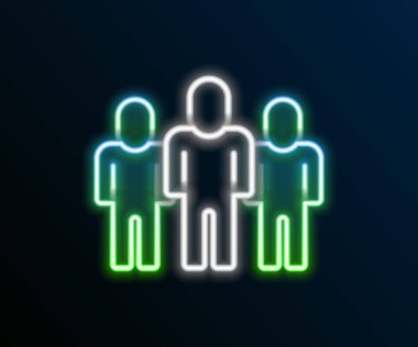 Parlayan neon hattı Proje taban simgesi siyah arkaplanda izole edildi. İş analizi ve planlama, danışmanlık, takım çalışması, proje yönetimi. Geliştiriciler. Renkli taslak konsepti. Vektör