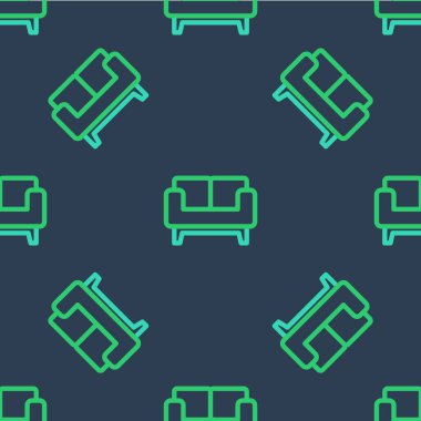 Satır Kanepesi simgesi mavi arkaplanda izole edilmiş pürüzsüz desen. Vektör