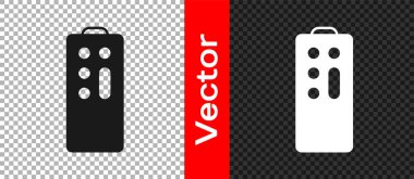 Siyah Uzaktan Denetim simgesi şeffaf arkaplanda izole edildi. Vektör.