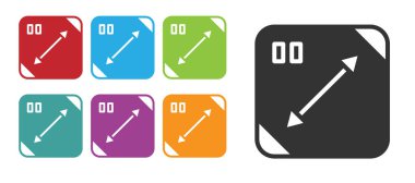 Siyah Çapraz Ölçüm simgesi beyaz arkaplanda izole edildi. Simgeleri renklendirin. Vektör.