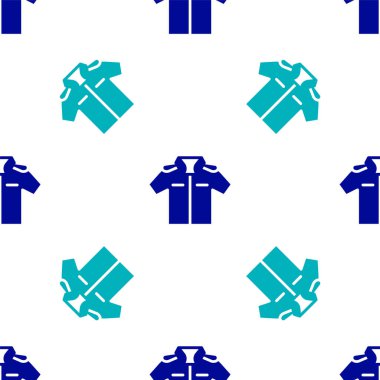 Mavi Gömlek simgesi beyaz arka planda izole edilmiş kusursuz desen. Vektör