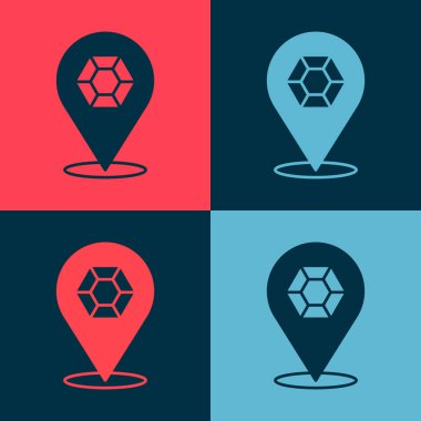 Pop Art Gem Stone simgesi renk arkaplanında izole edilmiş. Mücevher sembolü. Elmas. Vektör